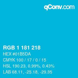 Color code: RGB 1 181 218 | qconv.com