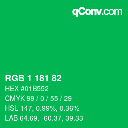 Color code: RGB 1 181 82 | qconv.com
