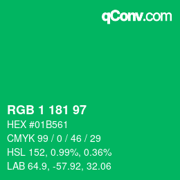 Color code: RGB 1 181 97 | qconv.com