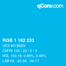 Color code: RGB 1 182 233 | qconv.com