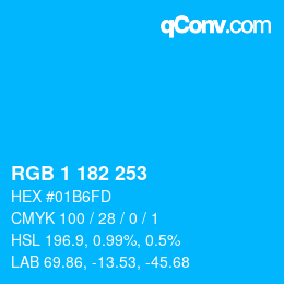 Color code: RGB 1 182 253 | qconv.com