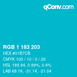 Color code: RGB 1 183 203 | qconv.com