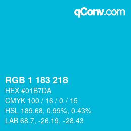 Color code: RGB 1 183 218 | qconv.com