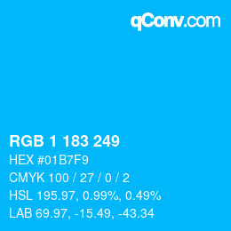 Color code: RGB 1 183 249 | qconv.com