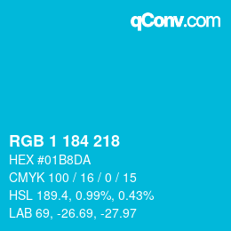 Color code: RGB 1 184 218 | qconv.com