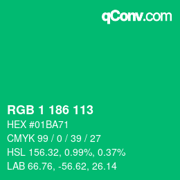 Color code: RGB 1 186 113 | qconv.com