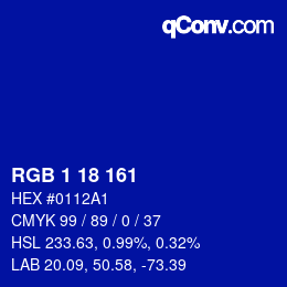 Color code: RGB 1 18 161 | qconv.com