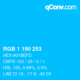 Color code: RGB 1 190 253 | qconv.com