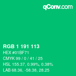 Color code: RGB 1 191 113 | qconv.com