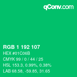 Color code: RGB 1 192 107 | qconv.com