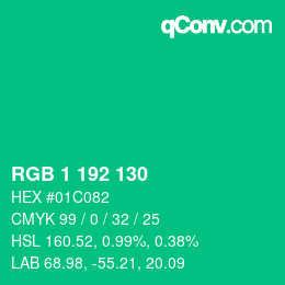 颜色代码: RGB 1 192 130 | qconv.com