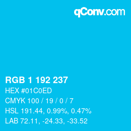 Color code: RGB 1 192 237 | qconv.com