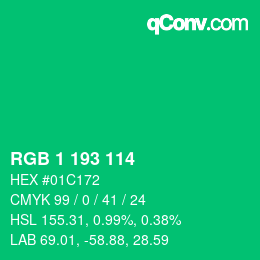 Color code: RGB 1 193 114 | qconv.com