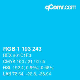Color code: RGB 1 193 243 | qconv.com