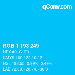 Color code: RGB 1 193 249 | qconv.com