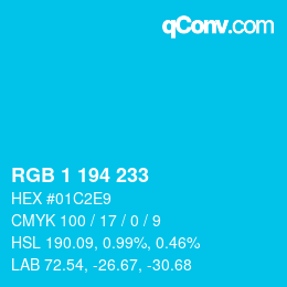 Color code: RGB 1 194 233 | qconv.com