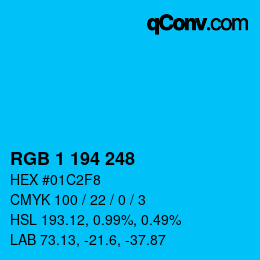 Color code: RGB 1 194 248 | qconv.com