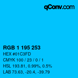 Color code: RGB 1 195 253 | qconv.com