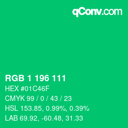 Color code: RGB 1 196 111 | qconv.com