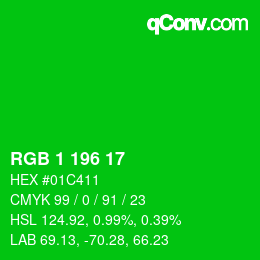 Color code: RGB 1 196 17 | qconv.com