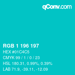 Color code: RGB 1 196 197 | qconv.com