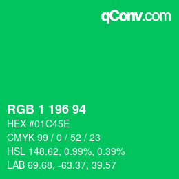 Color code: RGB 1 196 94 | qconv.com