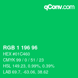 Color code: RGB 1 196 96 | qconv.com