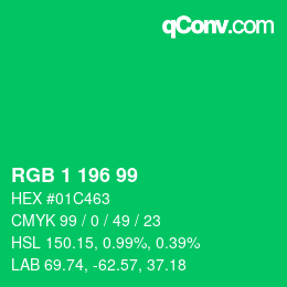 Color code: RGB 1 196 99 | qconv.com