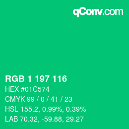Color code: RGB 1 197 116 | qconv.com