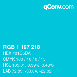 Color code: RGB 1 197 218 | qconv.com