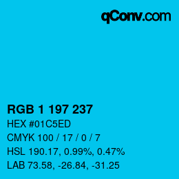 Color code: RGB 1 197 237 | qconv.com