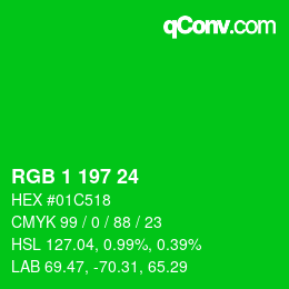 Color code: RGB 1 197 24 | qconv.com