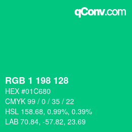 颜色代码: RGB 1 198 128 | qconv.com