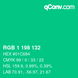 Color code: RGB 1 198 132 | qconv.com