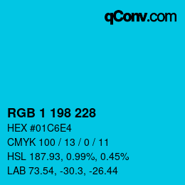 Color code: RGB 1 198 228 | qconv.com