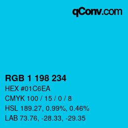 Color code: RGB 1 198 234 | qconv.com