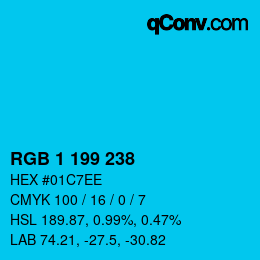 Color code: RGB 1 199 238 | qconv.com