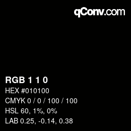 Farbcode: RGB 1 1 0 | qconv.com