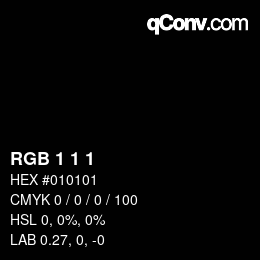 カラーコード: RGBA 1 1 1 1 | qconv.com