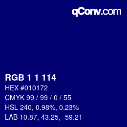 Color code: RGB 1 1 114 | qconv.com