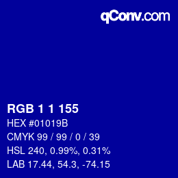 Color code: RGB 1 1 155 | qconv.com