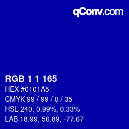 Color code: RGB 1 1 165 | qconv.com