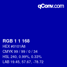 Color code: RGB 1 1 168 | qconv.com