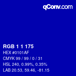 Color code: RGB 1 1 175 | qconv.com