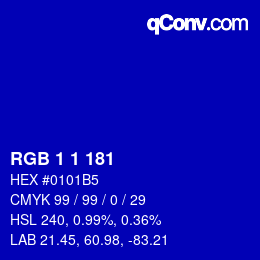 Color code: RGB 1 1 181 | qconv.com