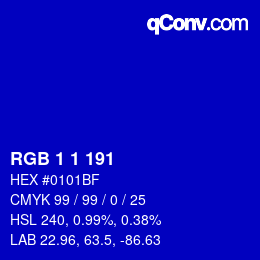 Color code: RGB 1 1 191 | qconv.com