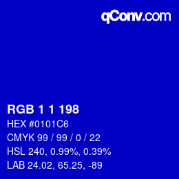 Color code: RGB 1 1 198 | qconv.com
