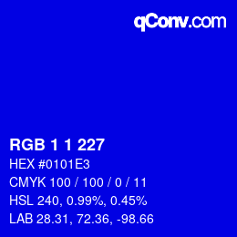 Color code: RGB 1 1 227 | qconv.com