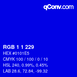 Code couleur: RGB 1 1 229 | qconv.com