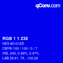 Color code: RGB 1 1 238 | qconv.com